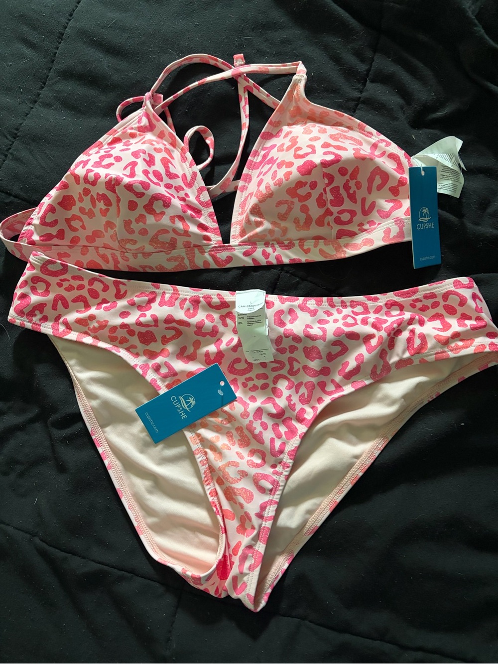 Cupshe Pink Leopard Print Bikini Set